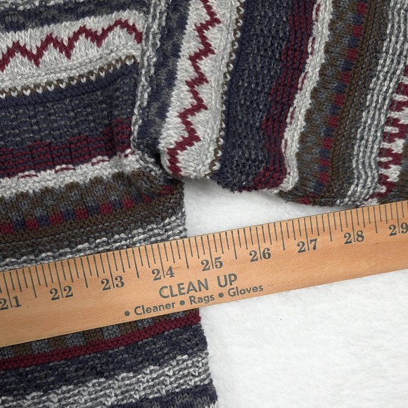 Vintage Woolrich Sweater Mens Large Fair Isle Stripe Cotton Knit Made USA - Picture 5 of 7
